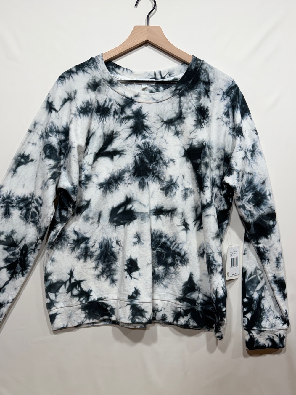 P.J. Salvage Navy Blue & White Tie Dye Crewneck Sweatshirt NWT Size L